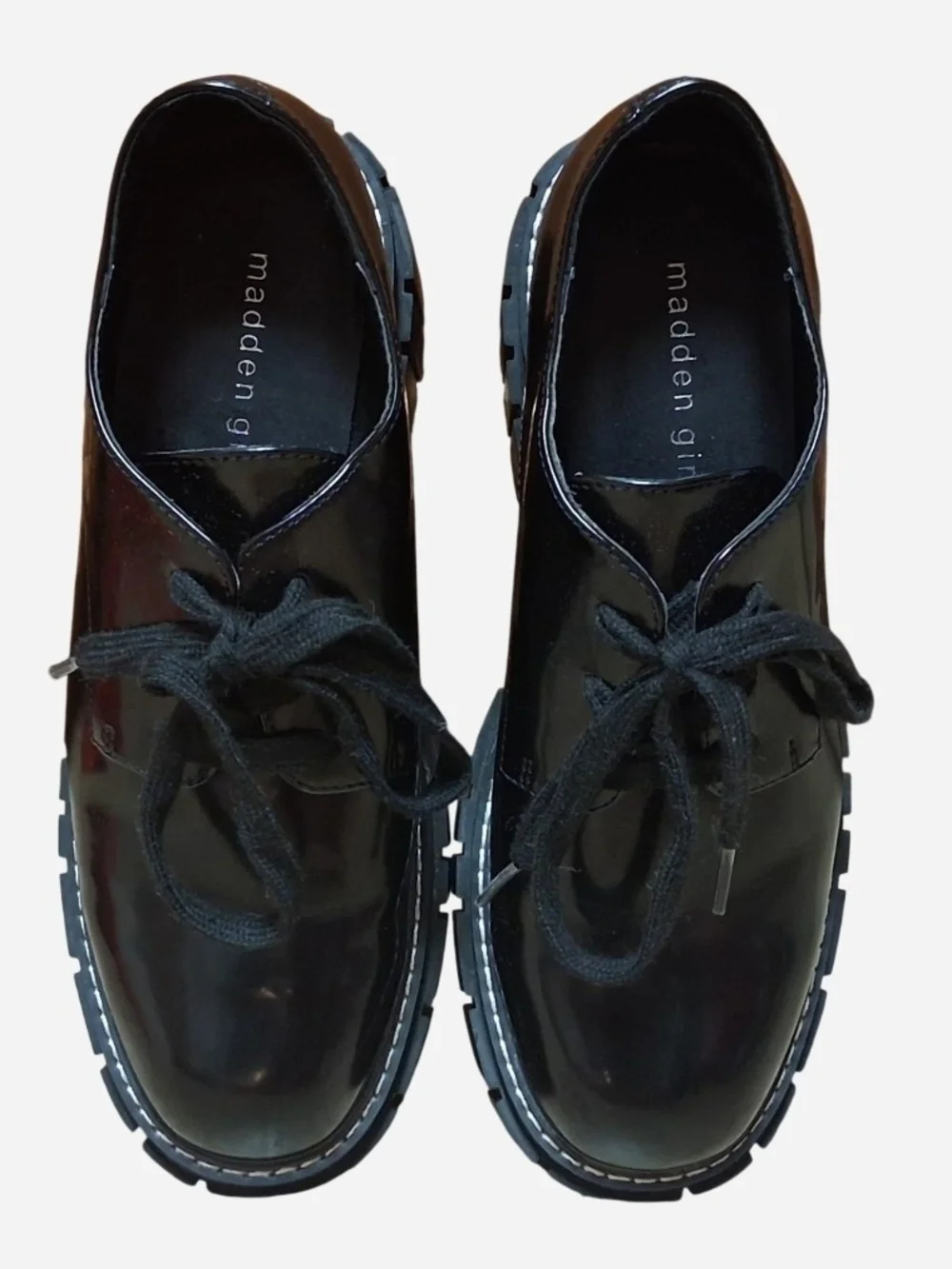 Madden Girl Black Chunky Lace-Up Oxford